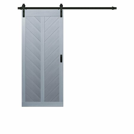 RENIN 36 in. x 84 in. Langley Easy-Build Barn Door with Hardware Kit BD136K01GG1GGE36084